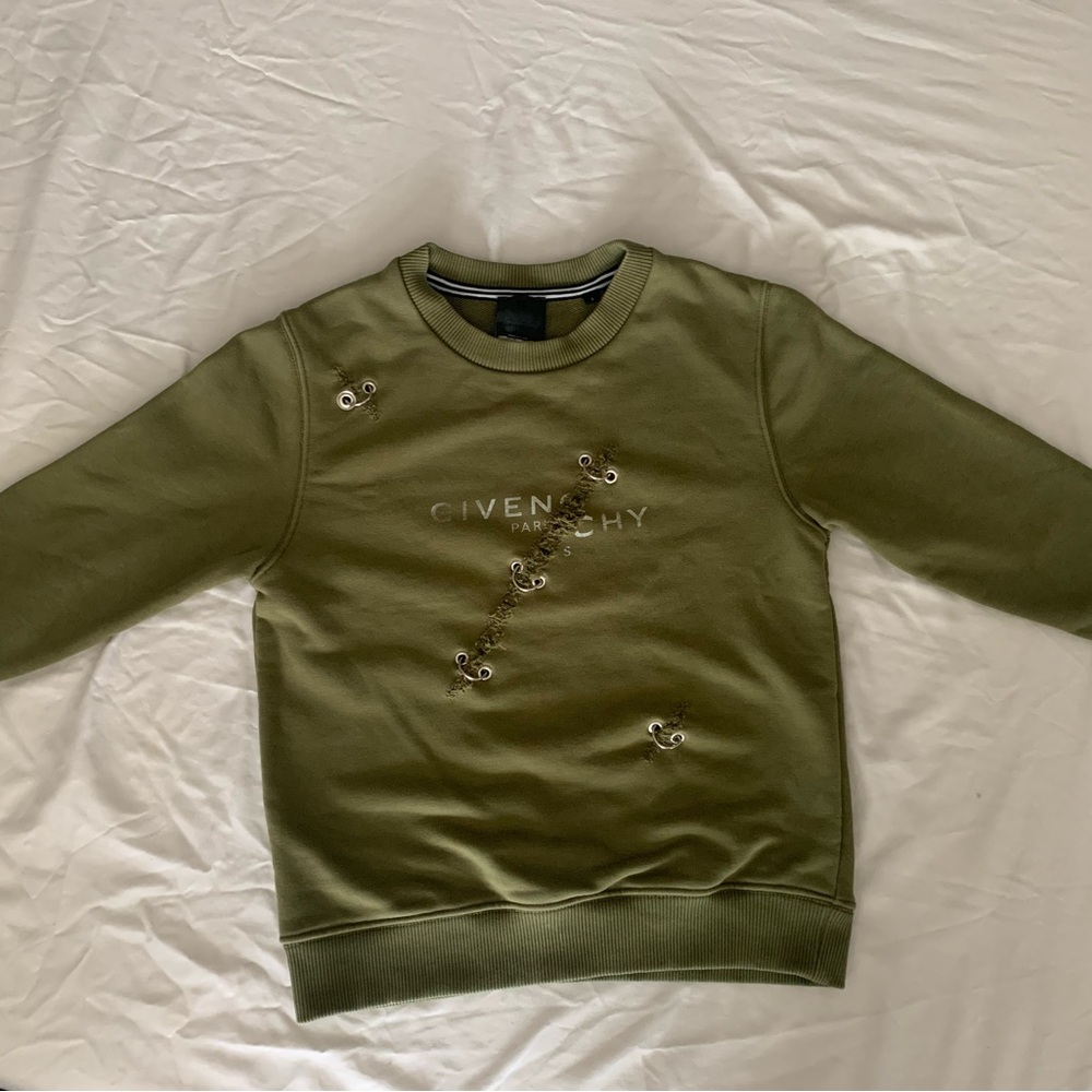 Givenchy Khaki Green Embellished Sweatshirt